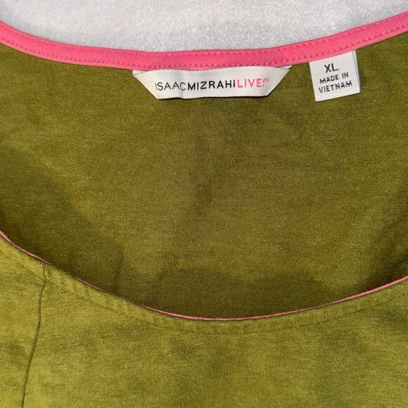 Isaac Mizrahi Live! XL Olive Capped Sleeve Tee - Picture 3 of 3
